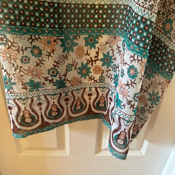 Beautiful Teal & Brown Kimono - Picture 5 of 5